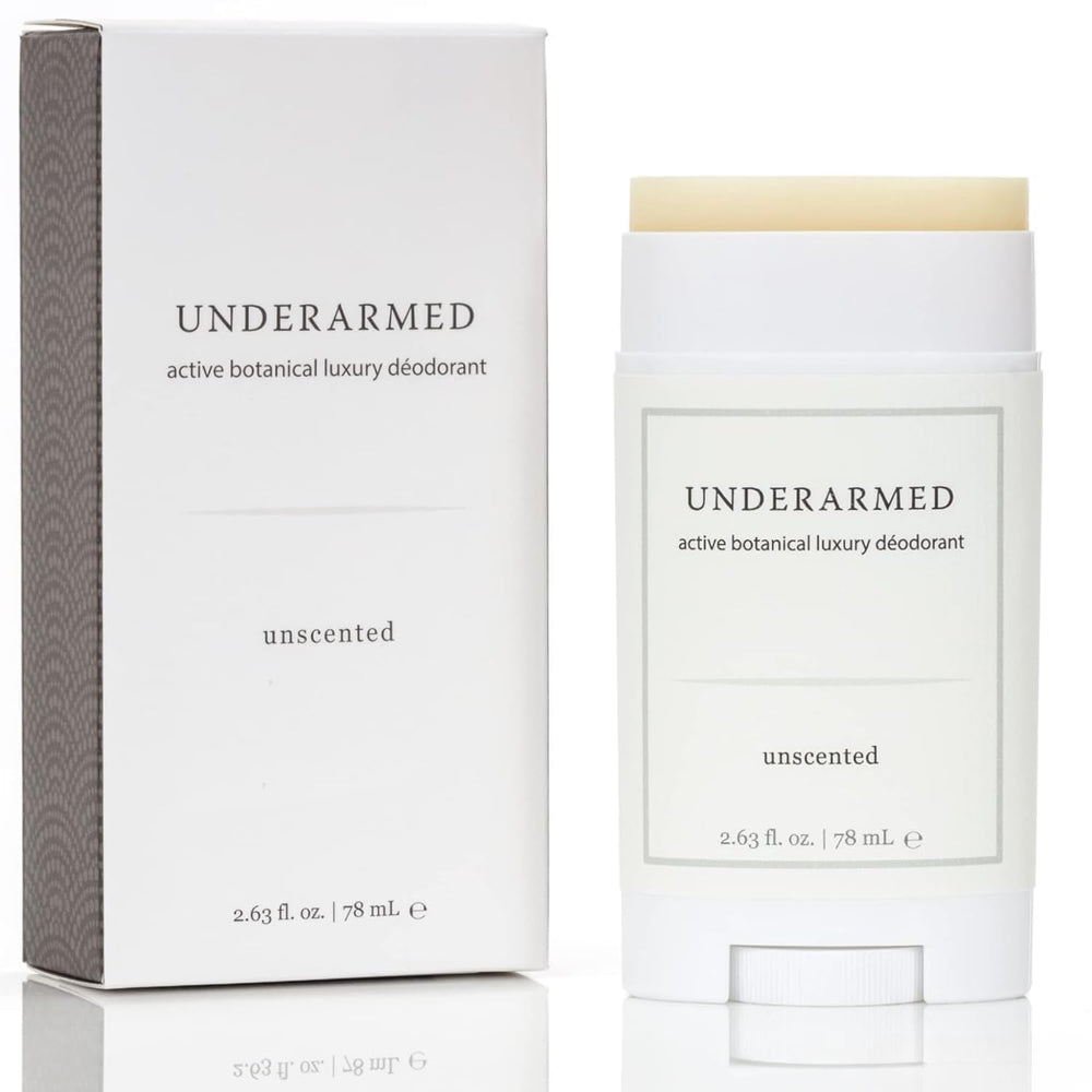 Super Natural Goods Underarmed unscented deodorant stick ready for daily use, smooth application