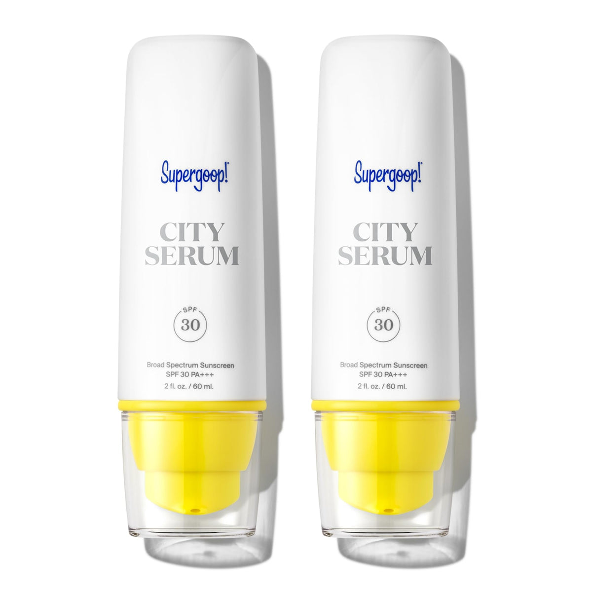 Supergoop City Serum bottle front, a lightweight SPF 30 daily moisturizer.