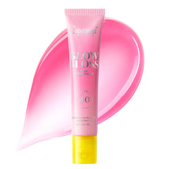Supergoop Glow Gloss SPF 40 pink peppermint lip balm for hydrated lips with radiant shine