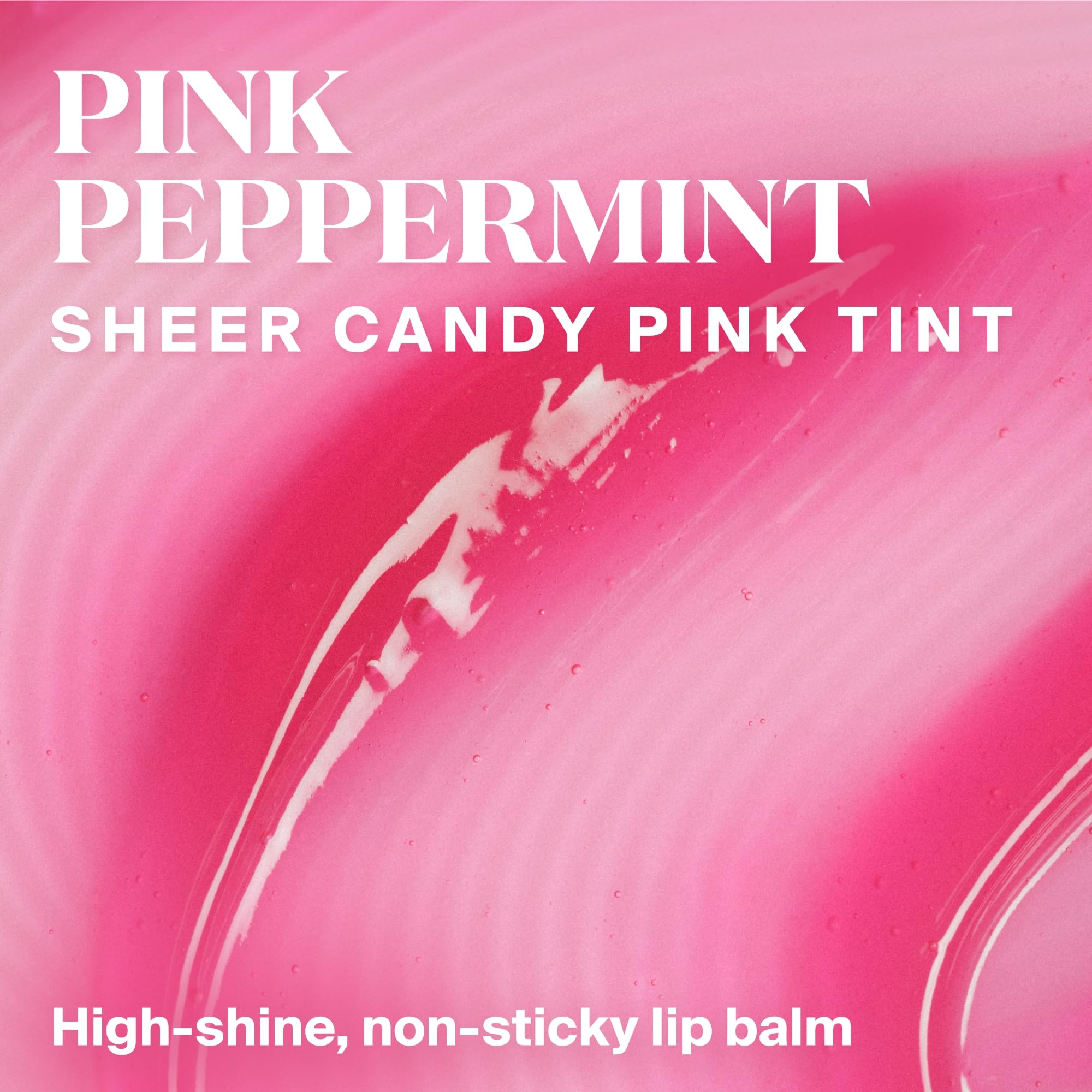 Supergoop Glow Gloss SPF 40 pink peppermint tint on lips with non-sticky finish