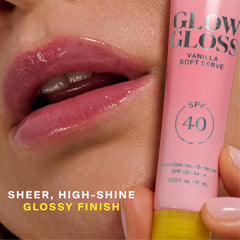 Supergoop! Glow Gloss SPF 40 vanilla-soft-serve close-up flavor