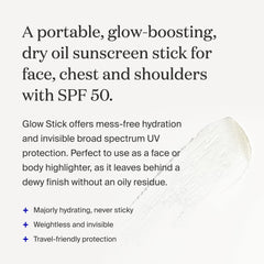 Supergoop Glow Stick applied to the body for portable hydration and protection.