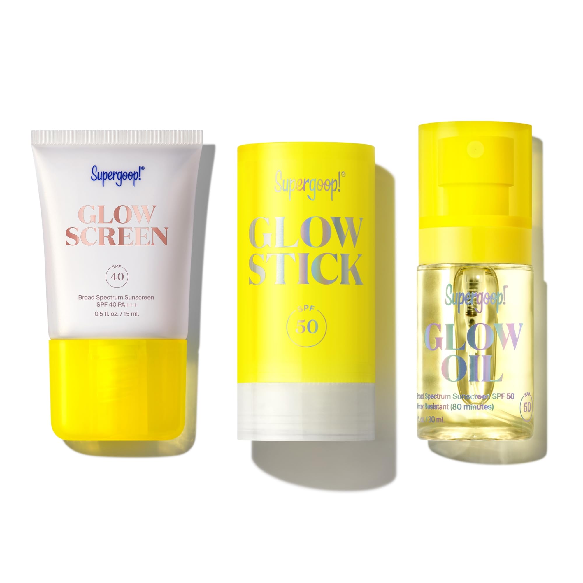 Supergoop! Glowscreen SPF 40 on skin for dewy glow and primer grip
