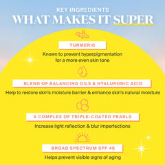 Supergoop! Glowscreen Sunlighter Stick Sunrise sheer glow on skin during daytime.
