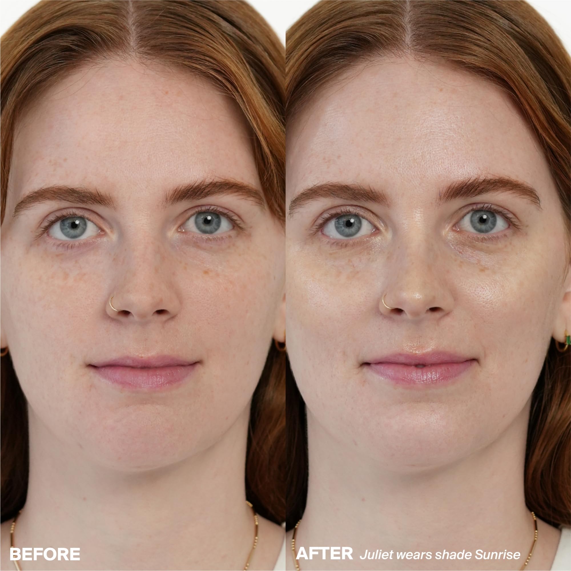 Supergoop! Glowscreen Sunlighter Stick Sunrise applying on cheek for natural radiance.