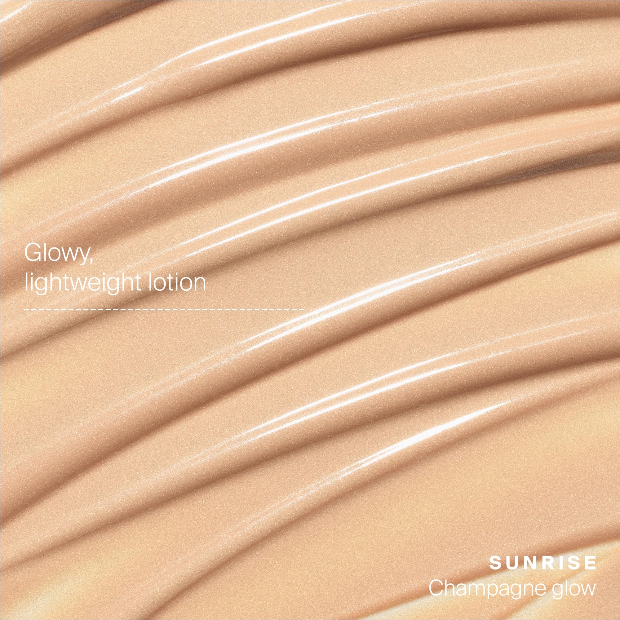 Close-up of Glowscreen Sunrise with a pearlescent finish on skin.