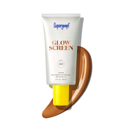Supergoop! Glowscreen Sunset bottle with SPF 40 and bronze glow.