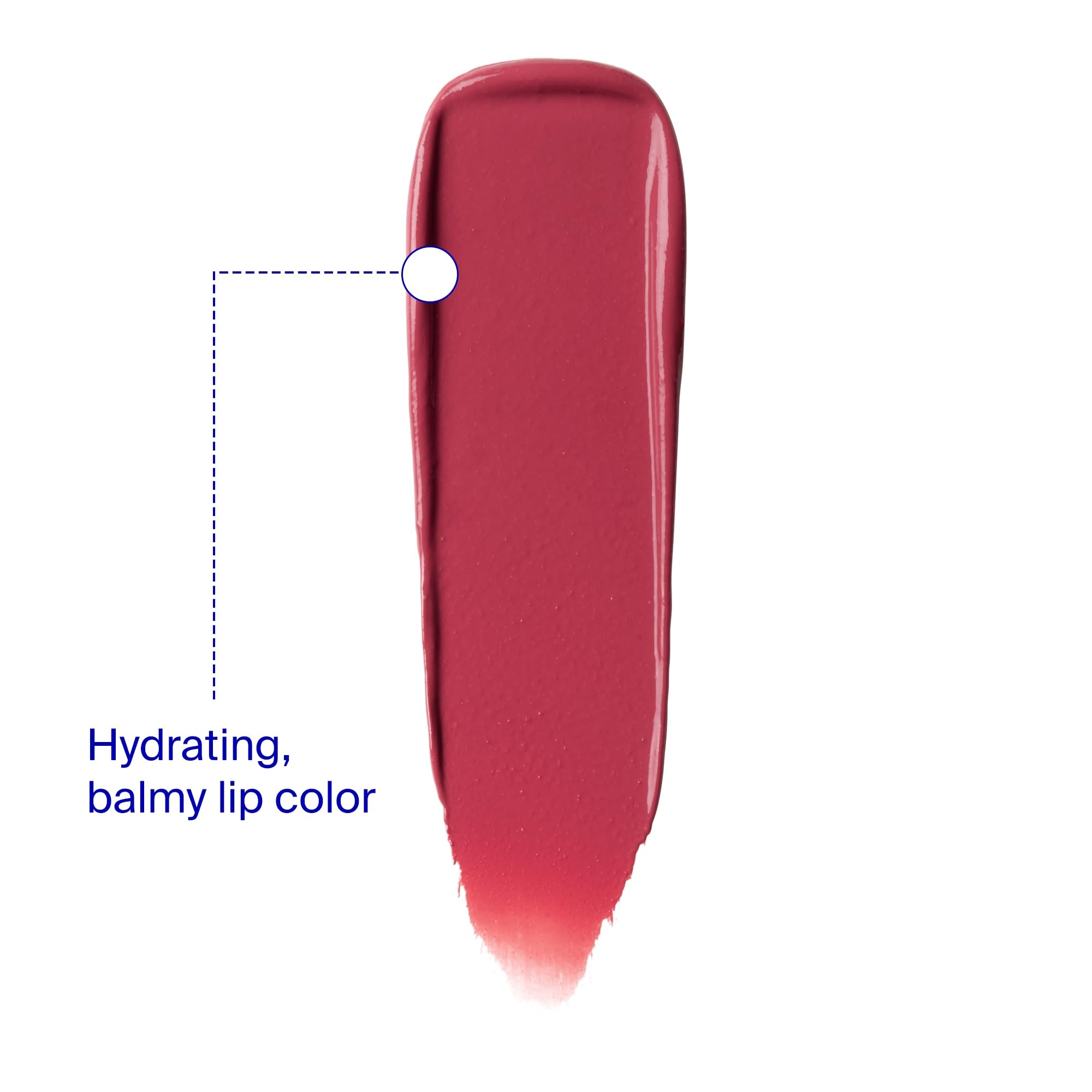 Swatch of Lipshade in Rose showing buildable color and pigmentation on lips.