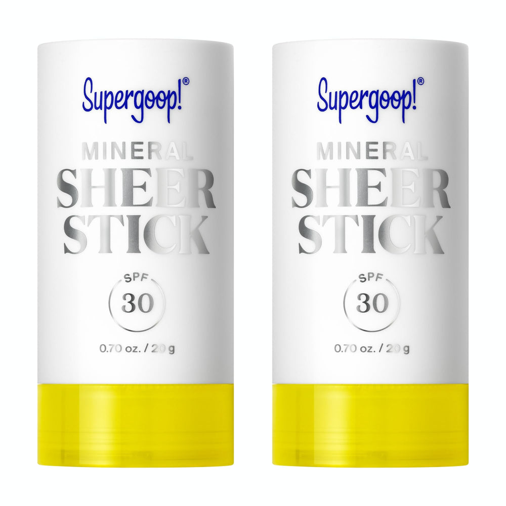 Supergoop Mineral Sheer Stick on-face and body for quick SPF 30 protection.