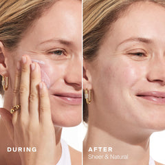 Dispensing pump demonstrates lightweight, non-greasy feel.