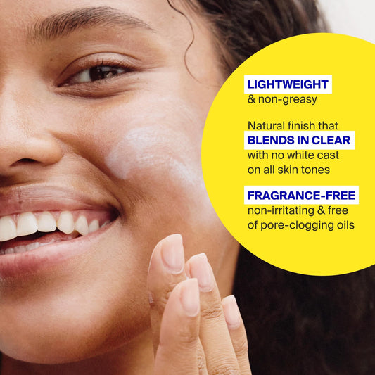Fragrance-free Supergoop! PLAY lotion provides comfortable sun protection under makeup.
