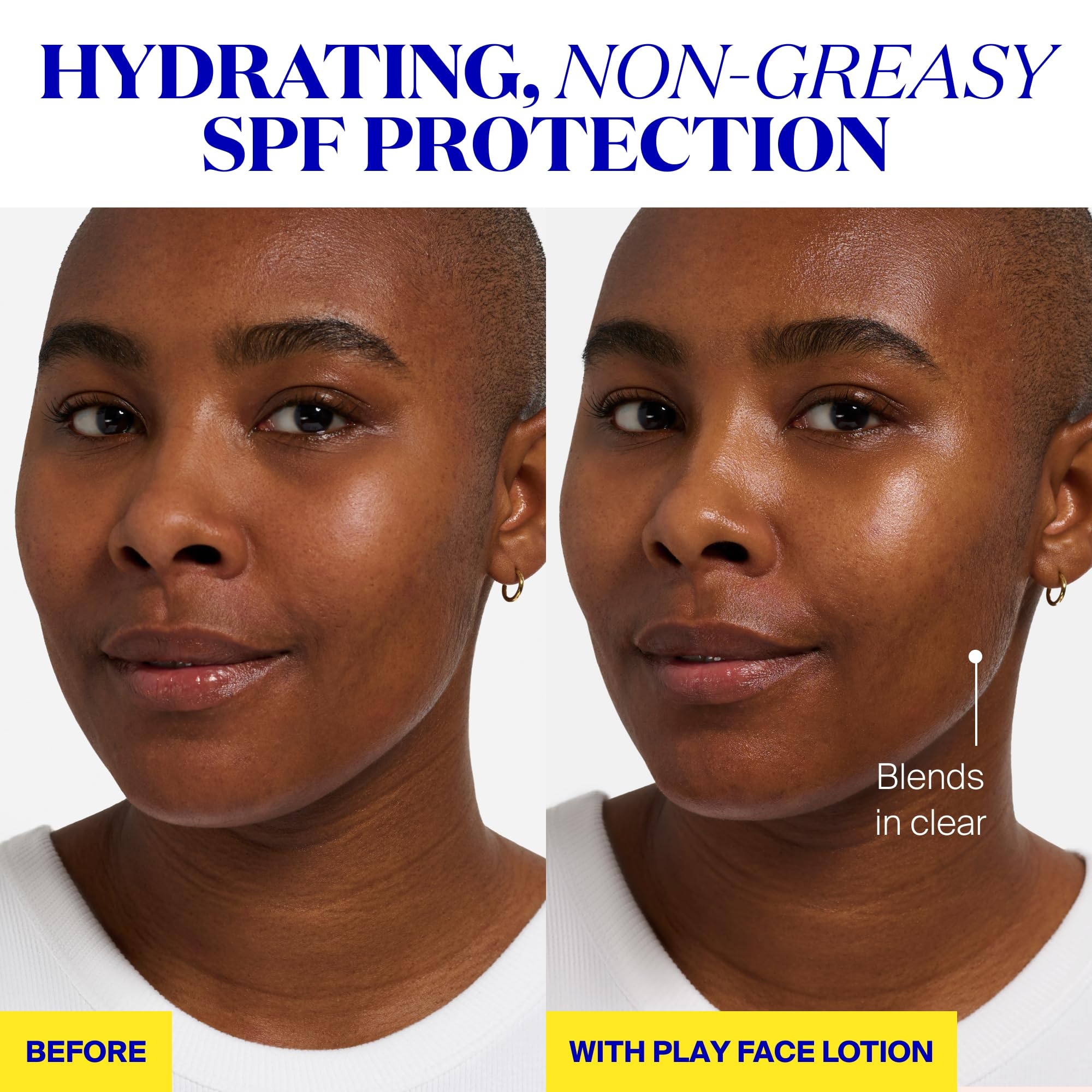 All skin types welcome: fragrance-free, lightweight Supergoop! PLAY lotion.