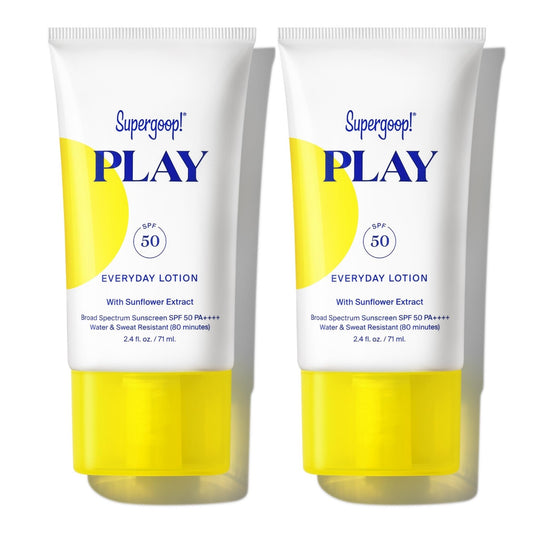 Supergoop! PLAY Everyday Lotion bottle demonstrates lightweight protection for face and body