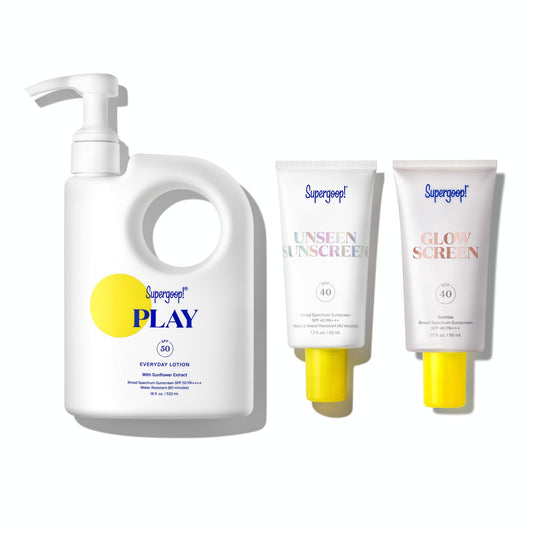 Supergoop! PLAY Everyday Lotion SPF 50 bottle shown for daily sun protection.
