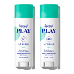Supergoop! PLAY Lip Shield SPF 30 Mint tube provides hydrating lip protection in sun