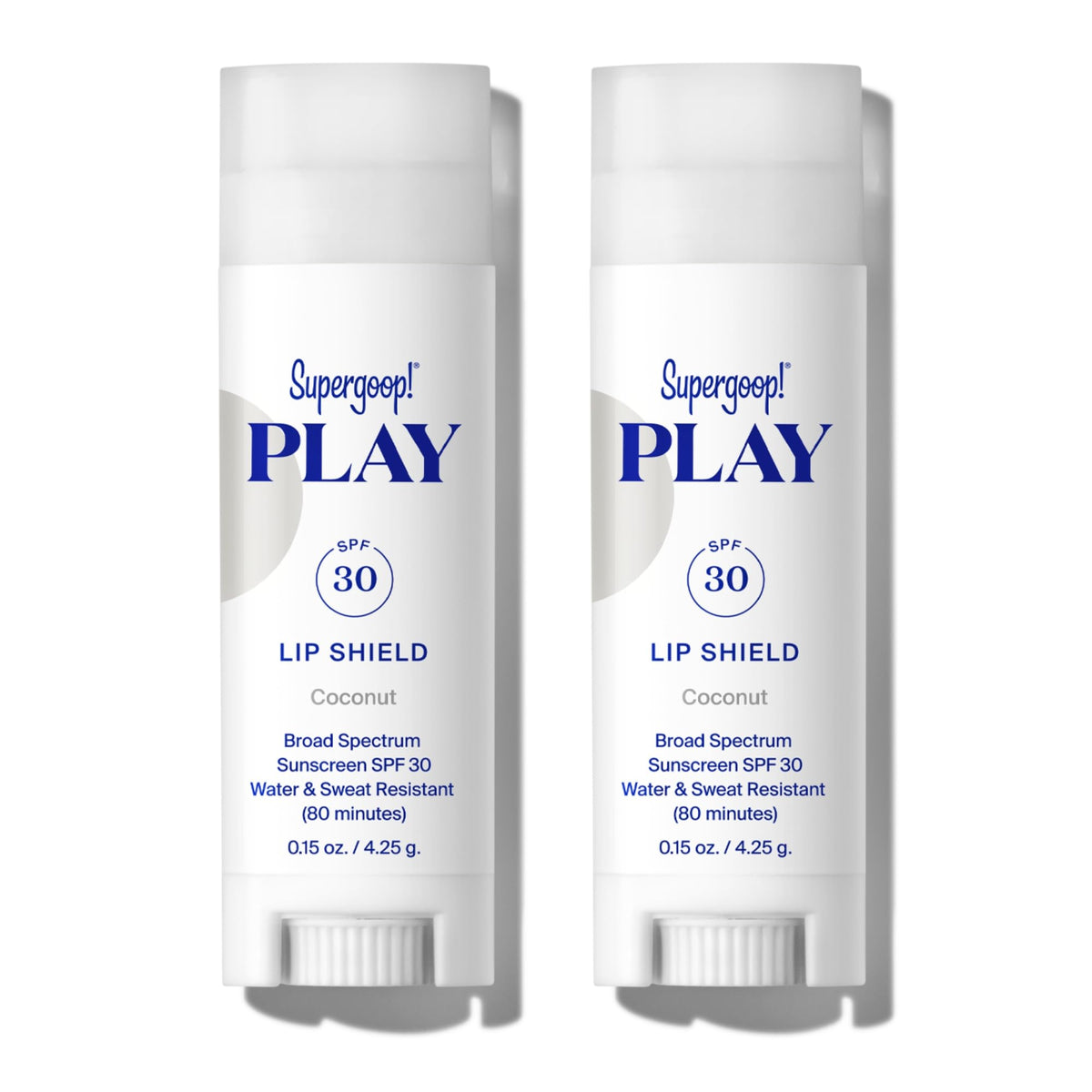 Supergoop Play Lip Shield SPF 30 tube front view showing moisturizing protection