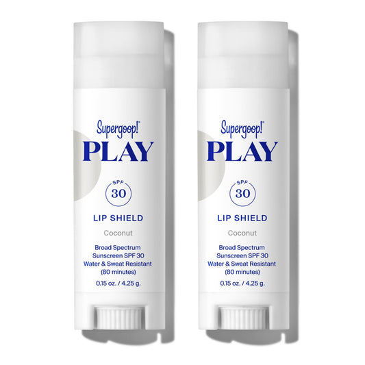 Supergoop Play Lip Shield SPF 30 tube front view showing moisturizing protection