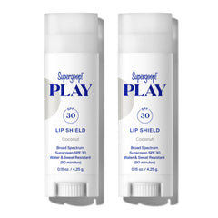 Supergoop Play Lip Shield SPF 30 tube front view showing moisturizing protection