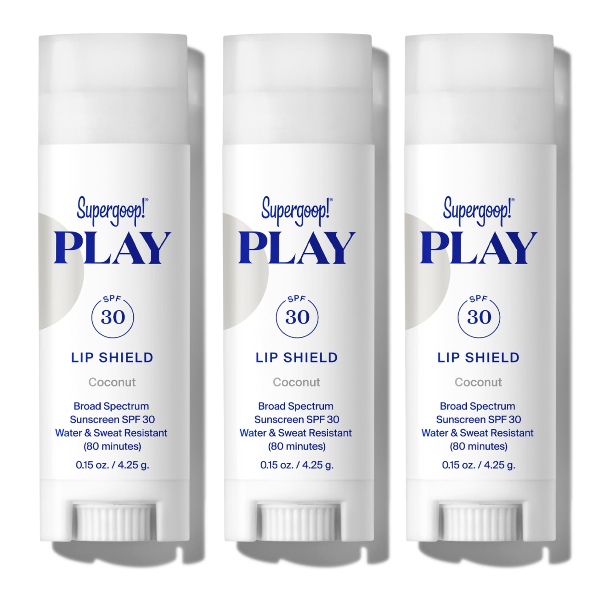 Supergoop! PLAY Lip Shield SPF 30 pack highlighting hydrating lip protection.