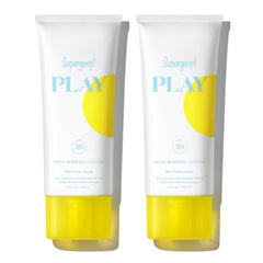 Supergoop! PLAY Mineral Lotion pack of 2 bottles for convenient sun protection on the go.