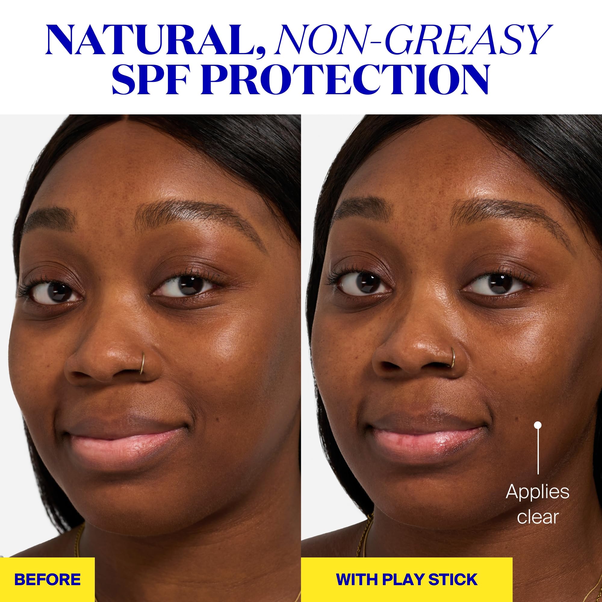 Supergoop! PLAY sunscreen stick used for precise application on face