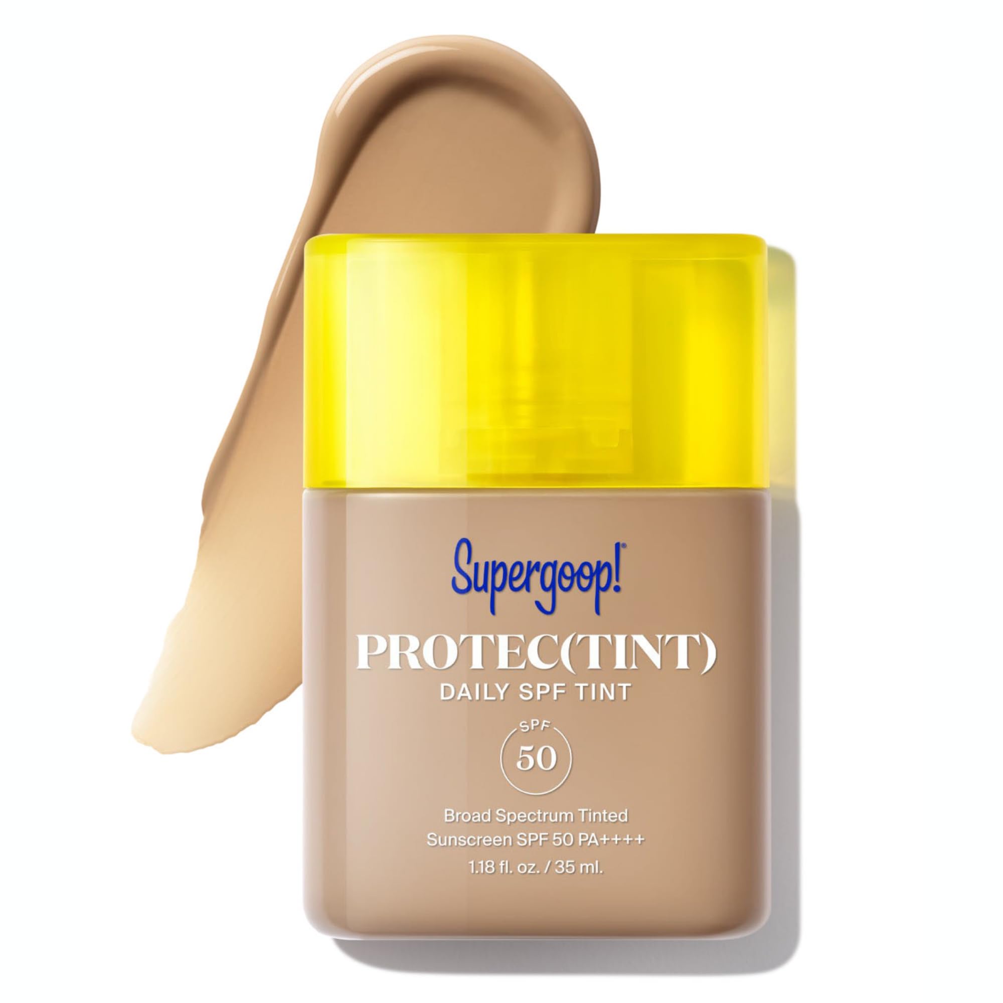 Supergoop Protec-tint 26W Light bottle delivering SPF 50 for a smooth, even complexion.