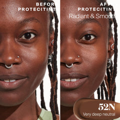 Supergoop Protec(tint) sponge application builds texture evenly.