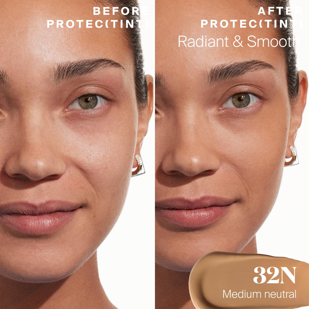 SupergoopProtec(tint) SPF 50 packaging box emphasizes shade options
