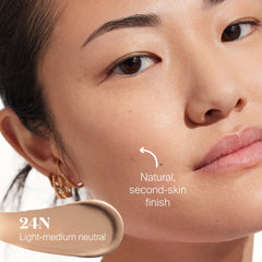 Protec(tint) swirl-texture demonstrates blendable formula for even skin tone.