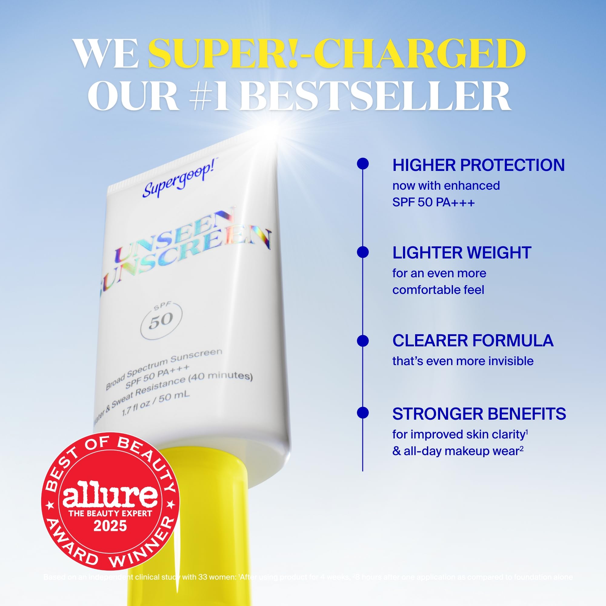 Supergoop Unseen Sunscreen pump action for easy application.