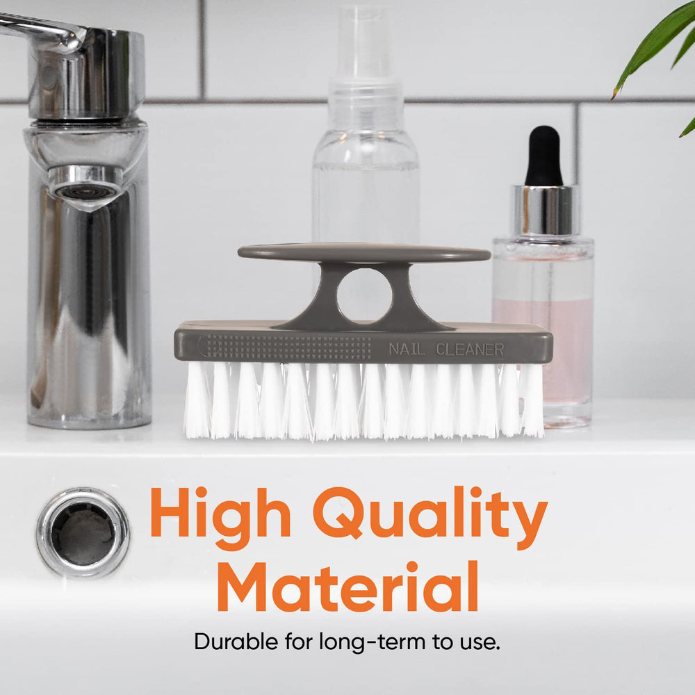 Superio nail brush in sink for quick nail cleaning at the faucet.