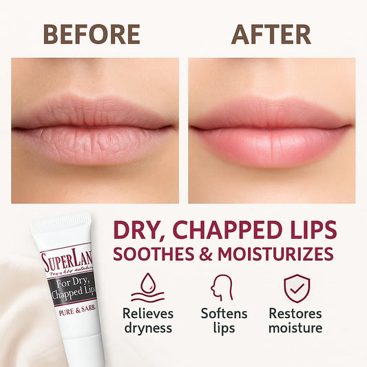 Superlan Lip Balm Mint Applicator Glide demonstrates easy, mess-free application.
