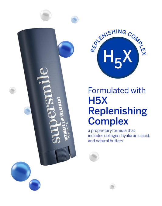 Supersmile Ultimate Lip Treatment being applied on lips for smooth, nourished feel