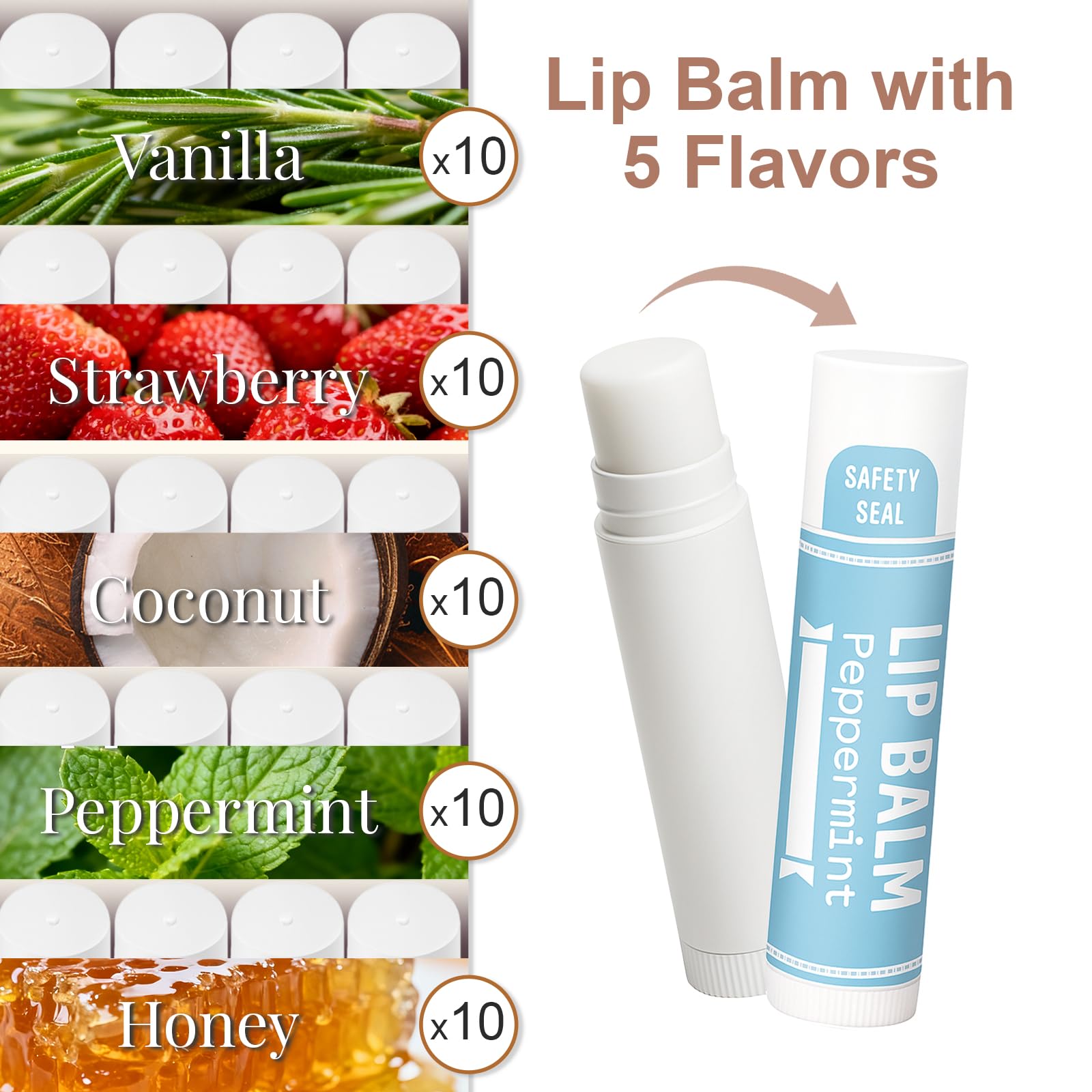 Supersun vanilla flavored lip balm in a compact travel tube