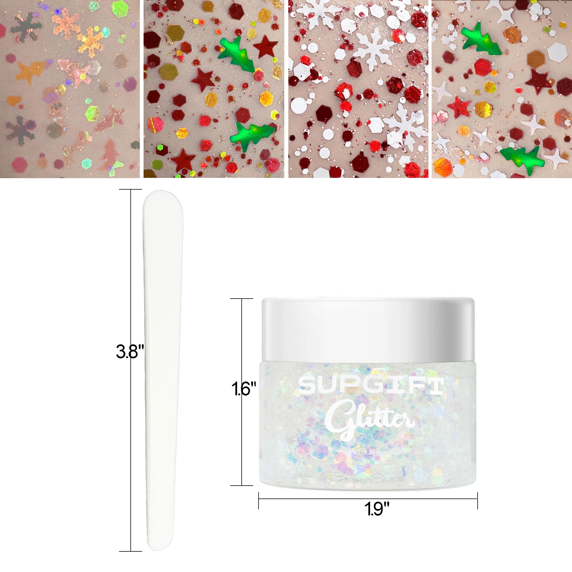 SUPGIFT mermaid iridescent sequins add oceanic shine to face, hair, and body art.