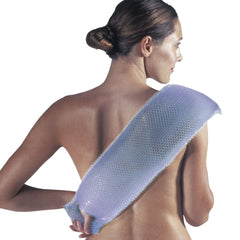 Supracor Spa Exfoliator packaging in purple-green shows color-friendly bathroom accessory.