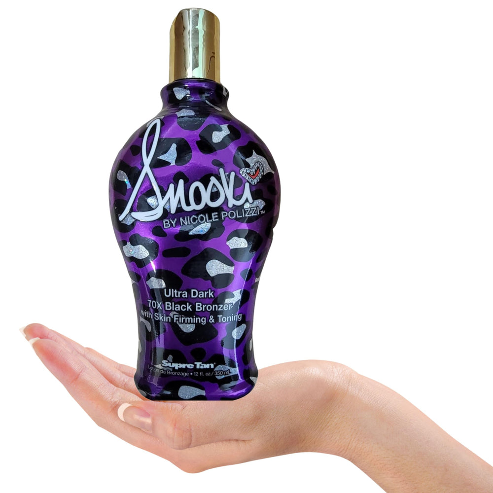 Pump-action nozzle on Supre Snooki Ultra Dark 70x for easy even coverage