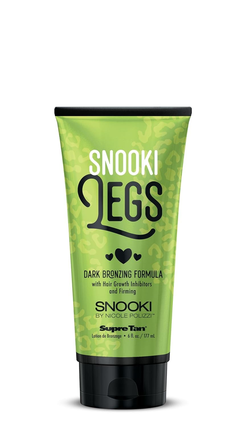 Close-up of Supre Snooki Ultra Dark Leg Bronzer on bronzed, hydrated-looking legs.