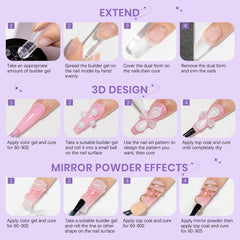 SUPWEE 24-piece nail extend mold set for diverse nail designs
