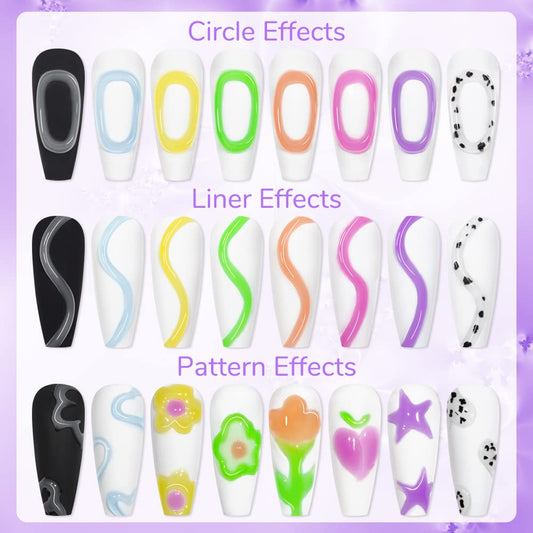 SUPWEE 3D carving gel applied on nail for raised patterns