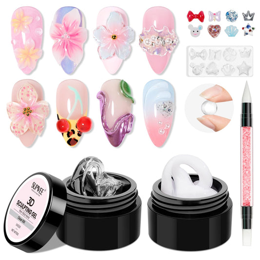 SUPWEE 3D nail gel clear sculpting for at-home nail art with salon-quality precision.