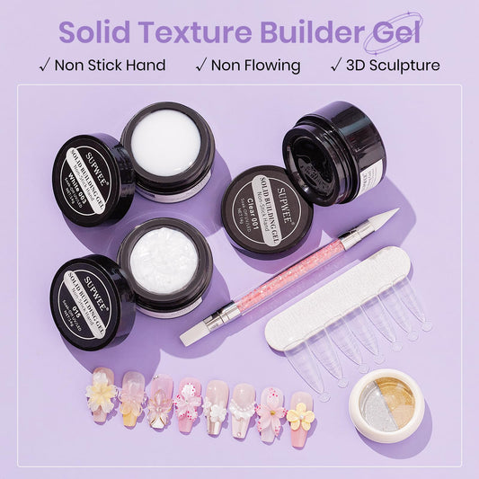 SUPWEE 3D Sculpting Gel kit white for natural-looking nails at home