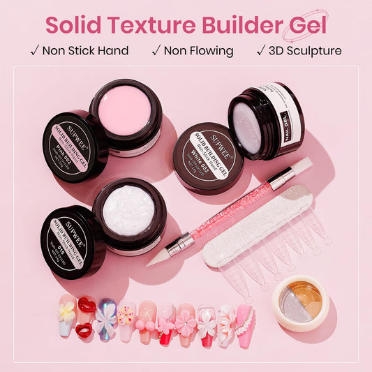 SUPWEE pink and white gel kit for home sculpting nails