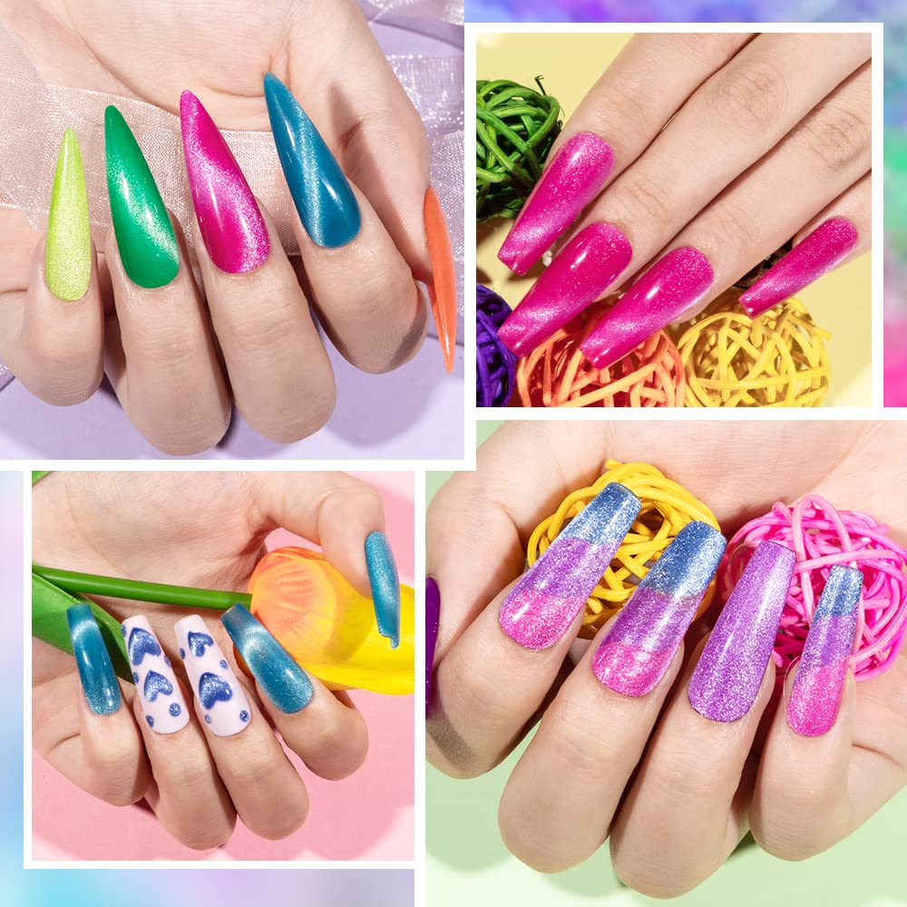 SUPWEE bright neon yellows greens and pinks for eye-catching nail designs.
