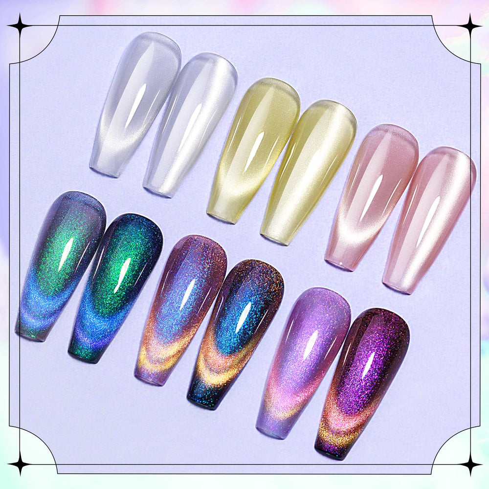 SUPWEE Galactic-hole cat eye effect demonstrated with magnet over nails.
