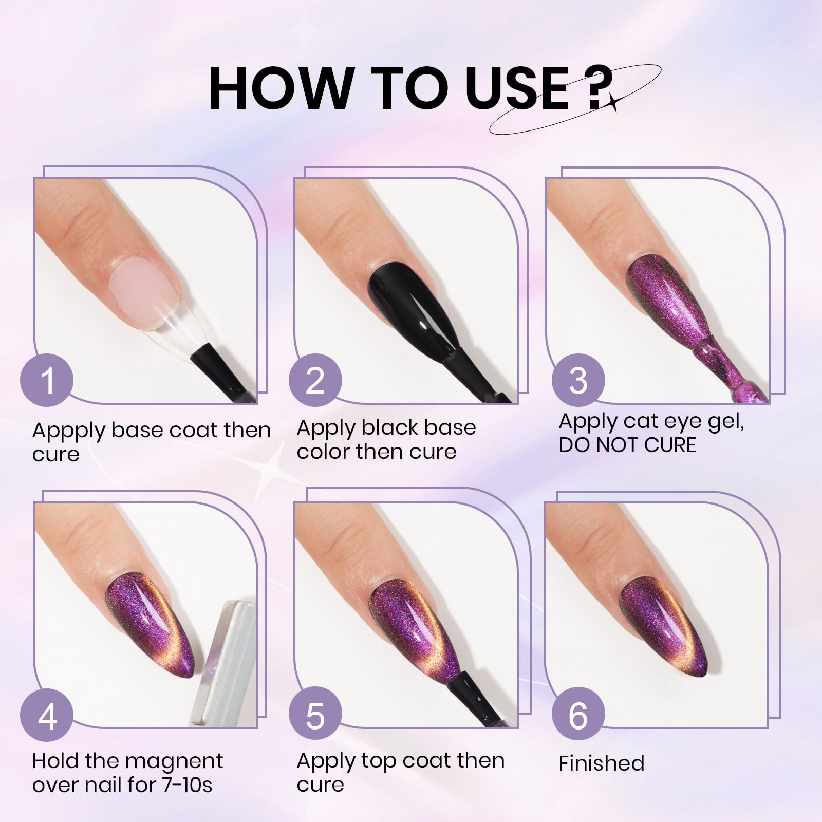 SUPWEE Cat Eye gel provides a bold base for color shifts and designs.