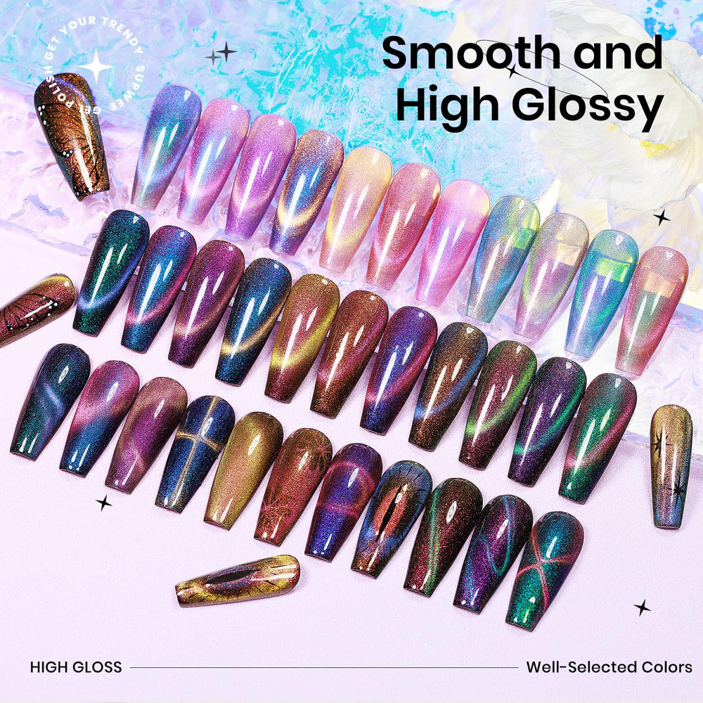 SUPWEE Cat Eye gel kit is suitable for DIY manicures and salon use.