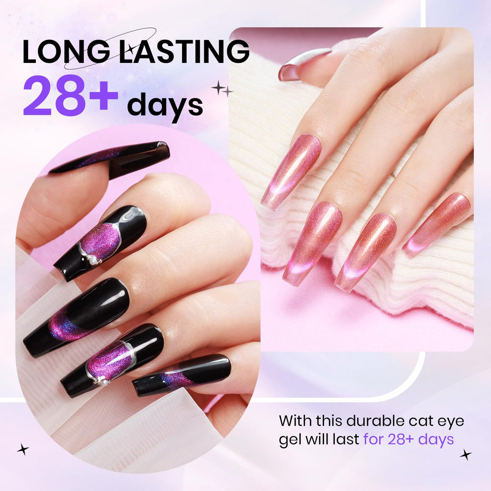 SUPWEE Cat Eye gel can last with proper curing and top coats.
