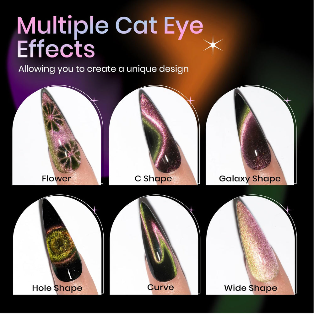 SUPWEE cat eye gel nail polish offers iridescent shimmer and 3D depth.