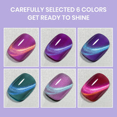 SUPWEE Cat Eye shades on a swatch display high-gloss finish.